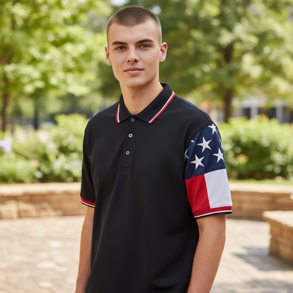 Rock Point Americana Short Sleeve Polo Size Medium